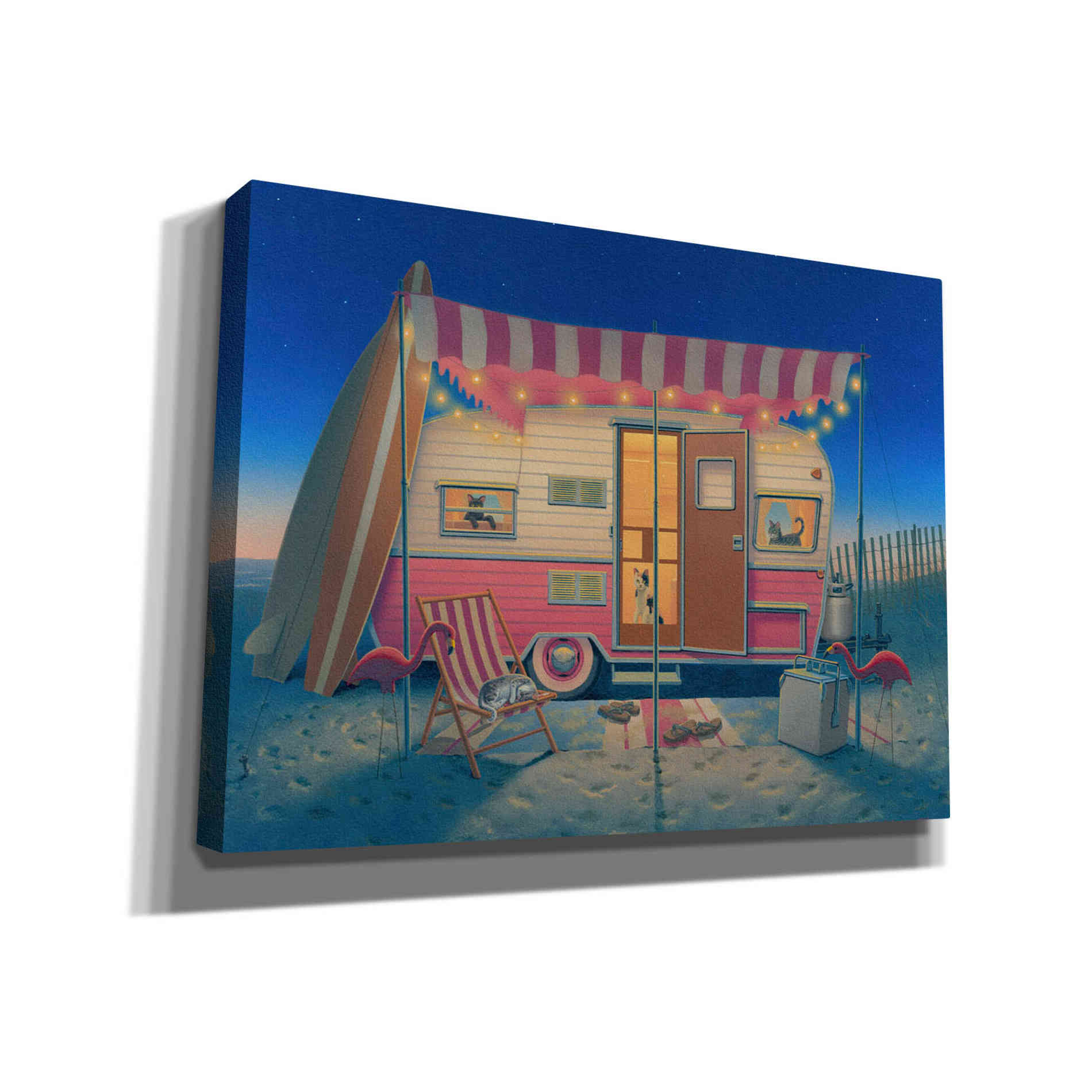 'Happy Campers' by Richard Courtney, Canvas Wall Art