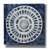 'Blue Textured Medallion' by Silvia Vassileva, Canvas Wall Art