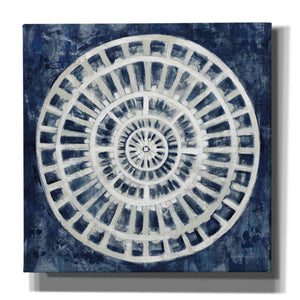 'Blue Textured Medallion' by Silvia Vassileva, Canvas Wall Art