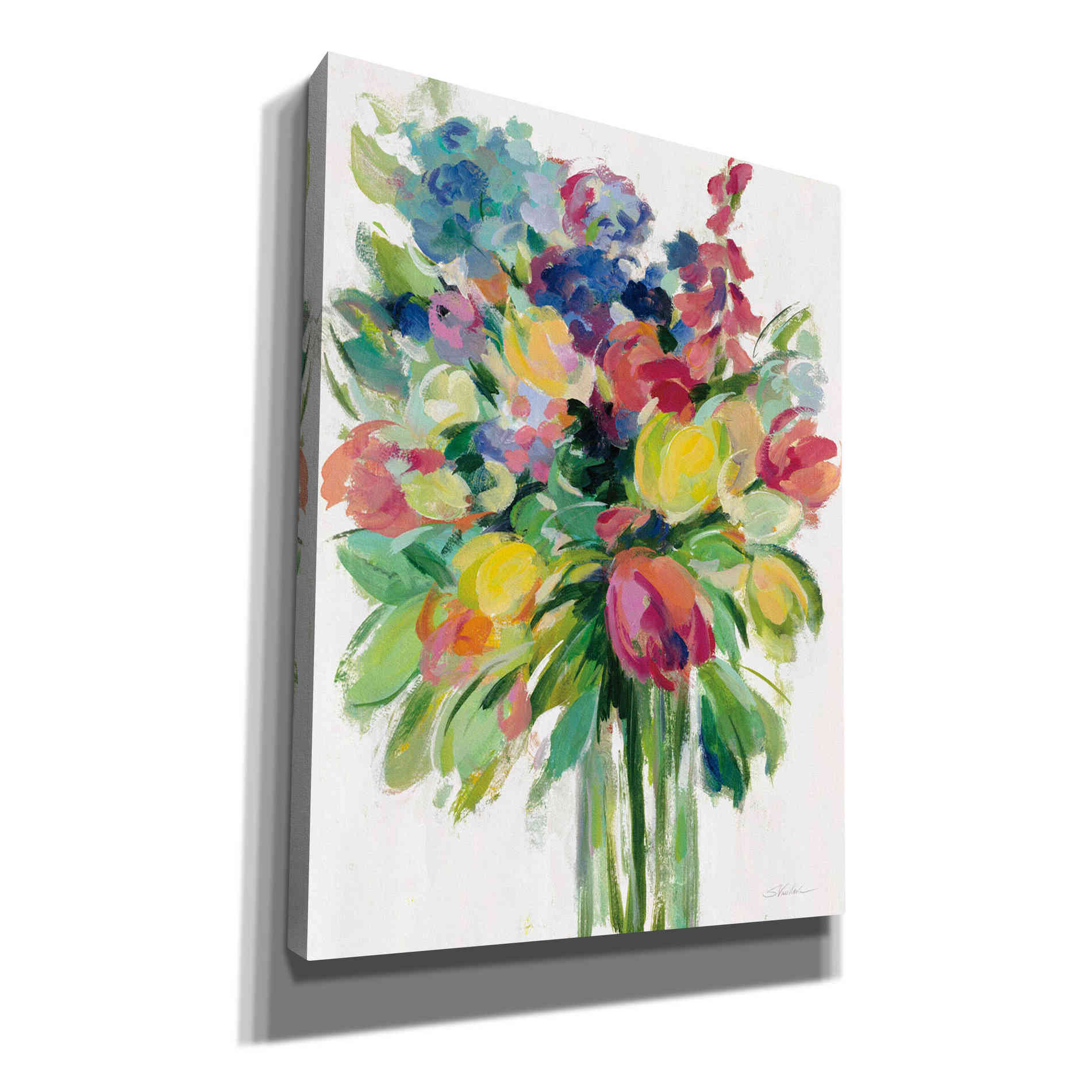 'Earthy Colors Bouquet II White' by Silvia Vassileva, Canvas Wall Art