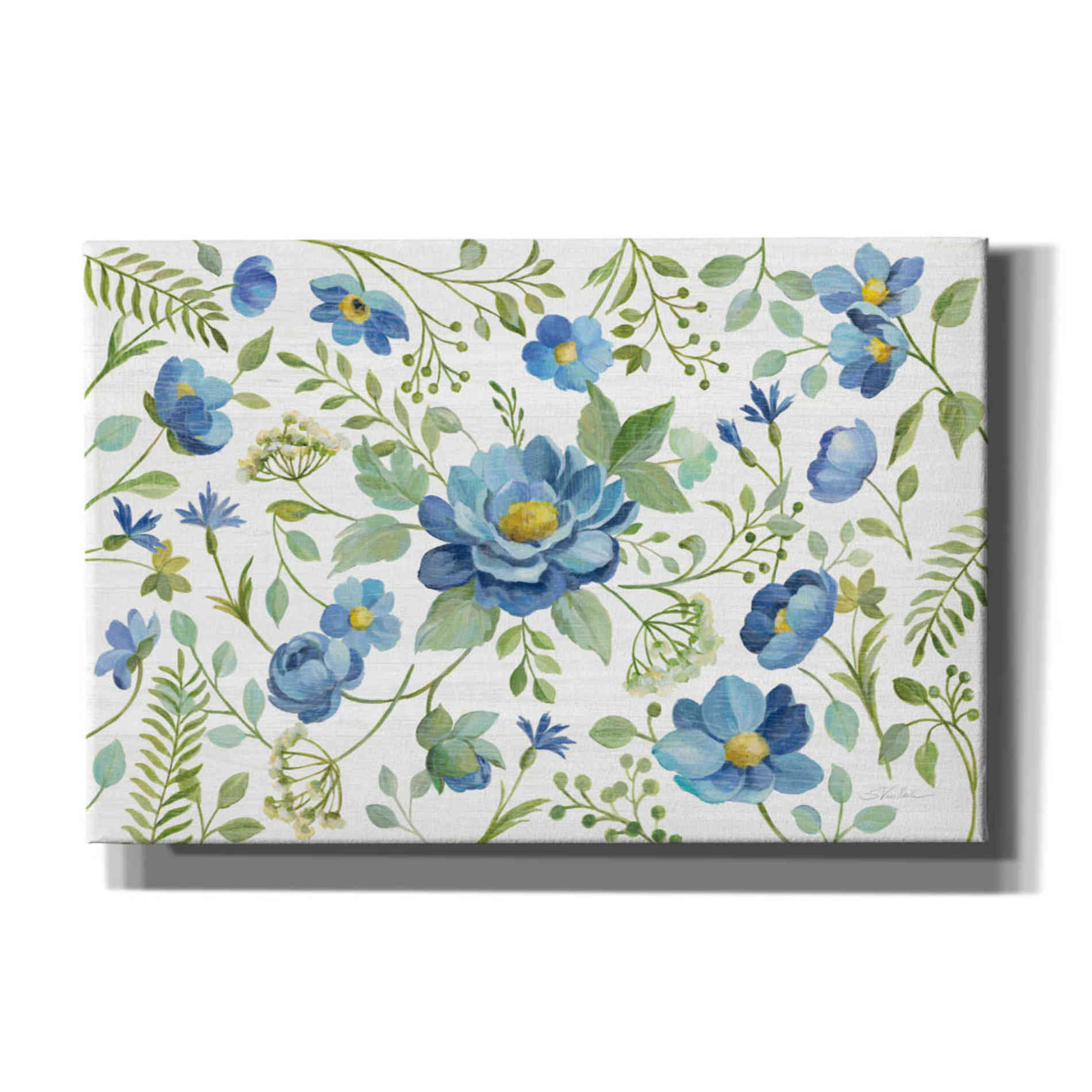 'Botanical Blue I' by Silvia Vassileva, Canvas Wall Art