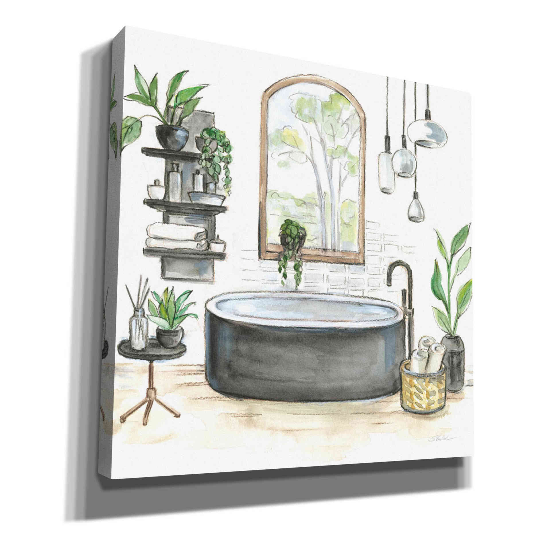 'Black Bathtub I' by Silvia Vassileva, Canvas Wall Art