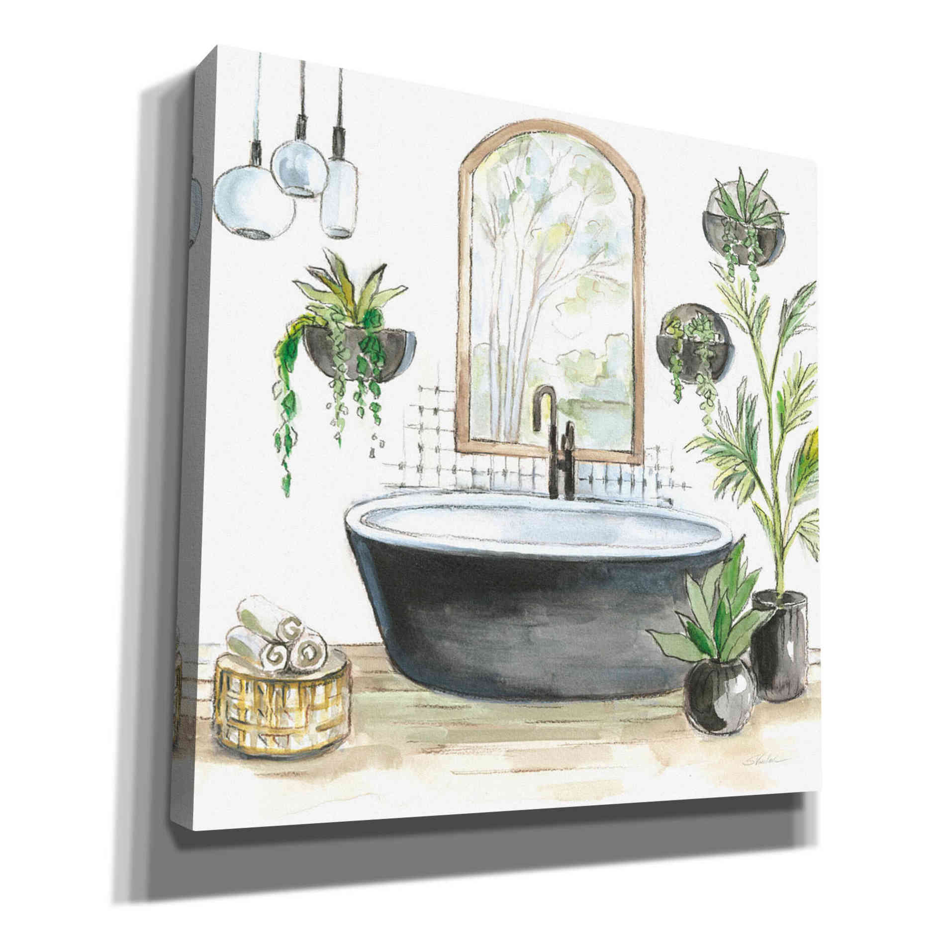 'Black Bathtub II' by Silvia Vassileva, Canvas Wall Art