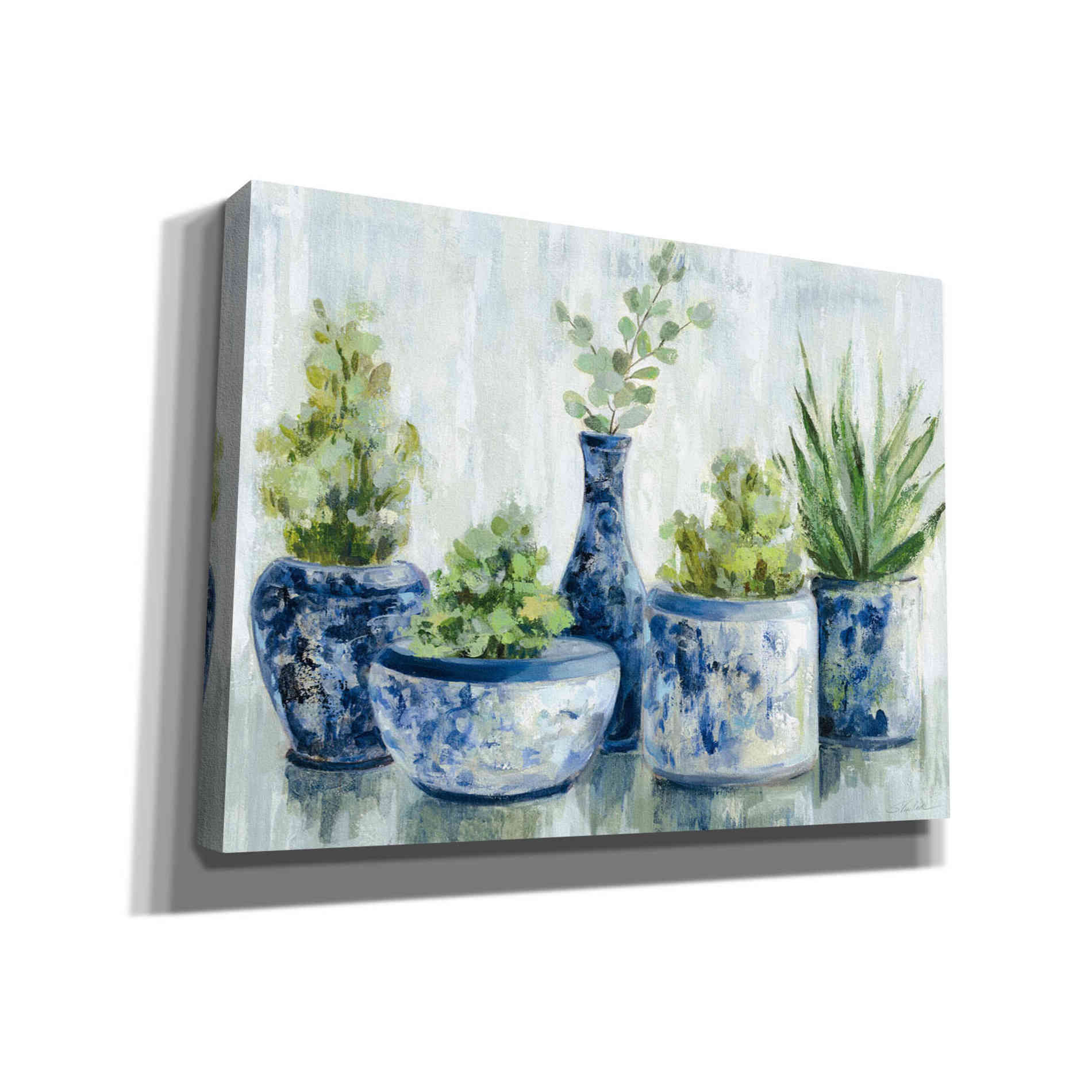 'Chinoiserie Plants Bright' by Silvia Vassileva, Canvas Wall Art