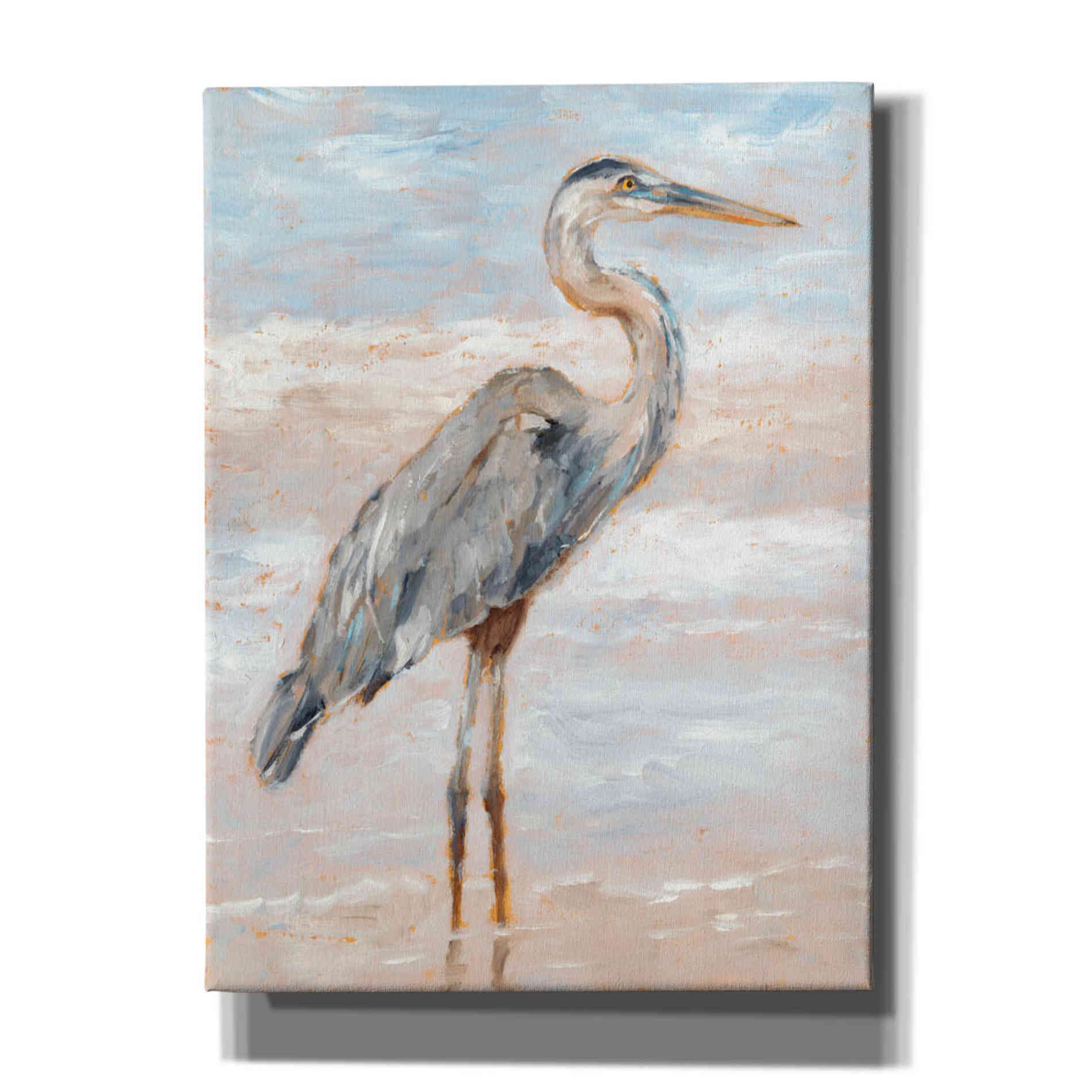 "Beach Heron I" by Ethan Harper, Canvas Wall Art