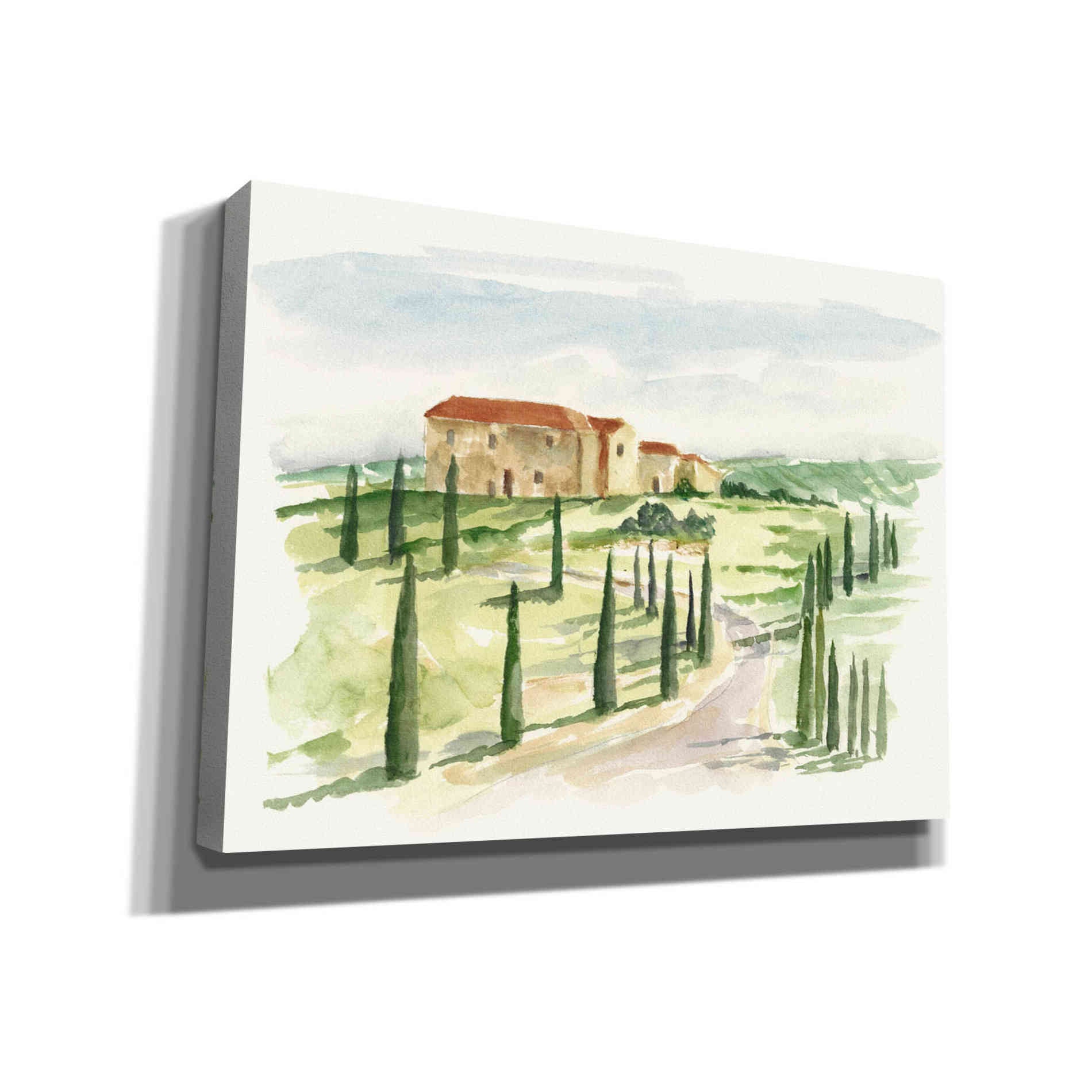 "Watercolor Tuscan Villa I" by Ethan Harper, Canvas Wall Art