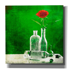 "Red Rose Green World" by Hal Halli, Canvas Wall Art
