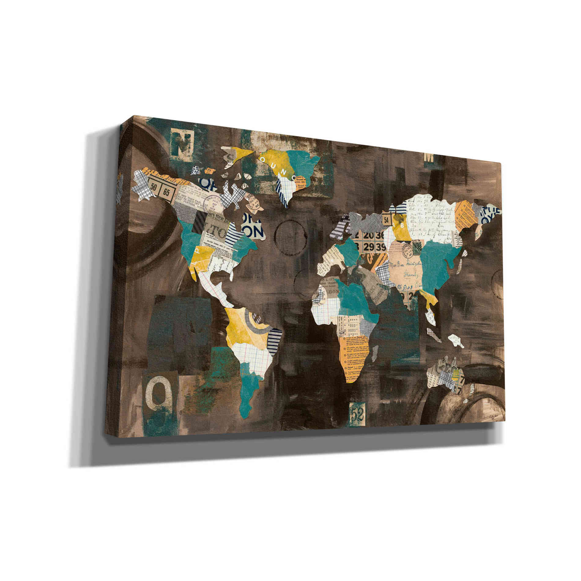 'Golden World on Brown' by Courtney Prahl, Canvas Wall Art