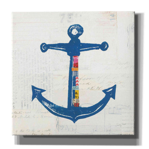 Image of 'Nautical Collage III on Newsprint' by Courtney Prahl, Canvas Wall Art