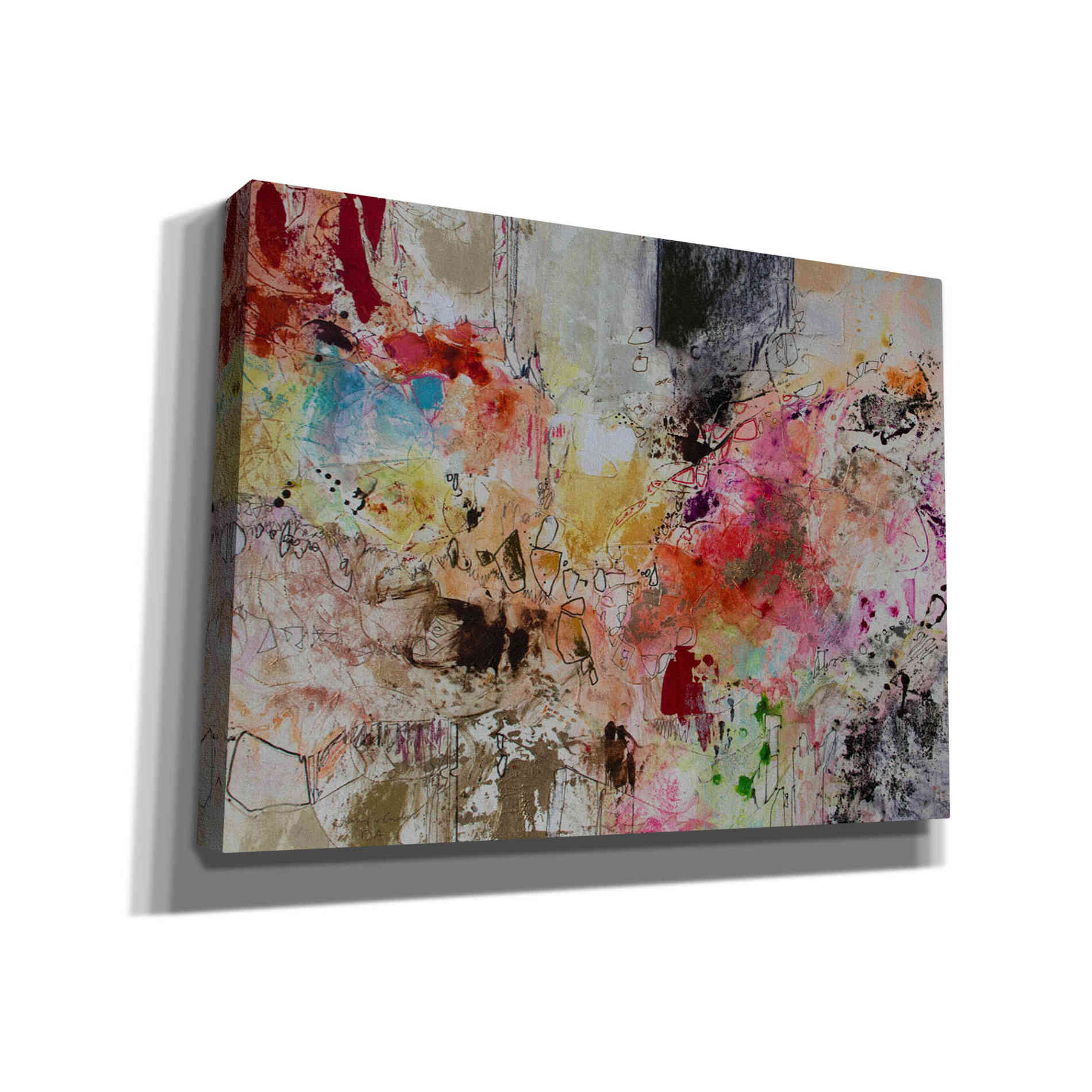 'Flow Red 9' by Jennifer Gardner, Canvas Wall Art