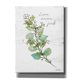 'Love Never Fails' by Cindy Jacobs, Canvas Wall Art