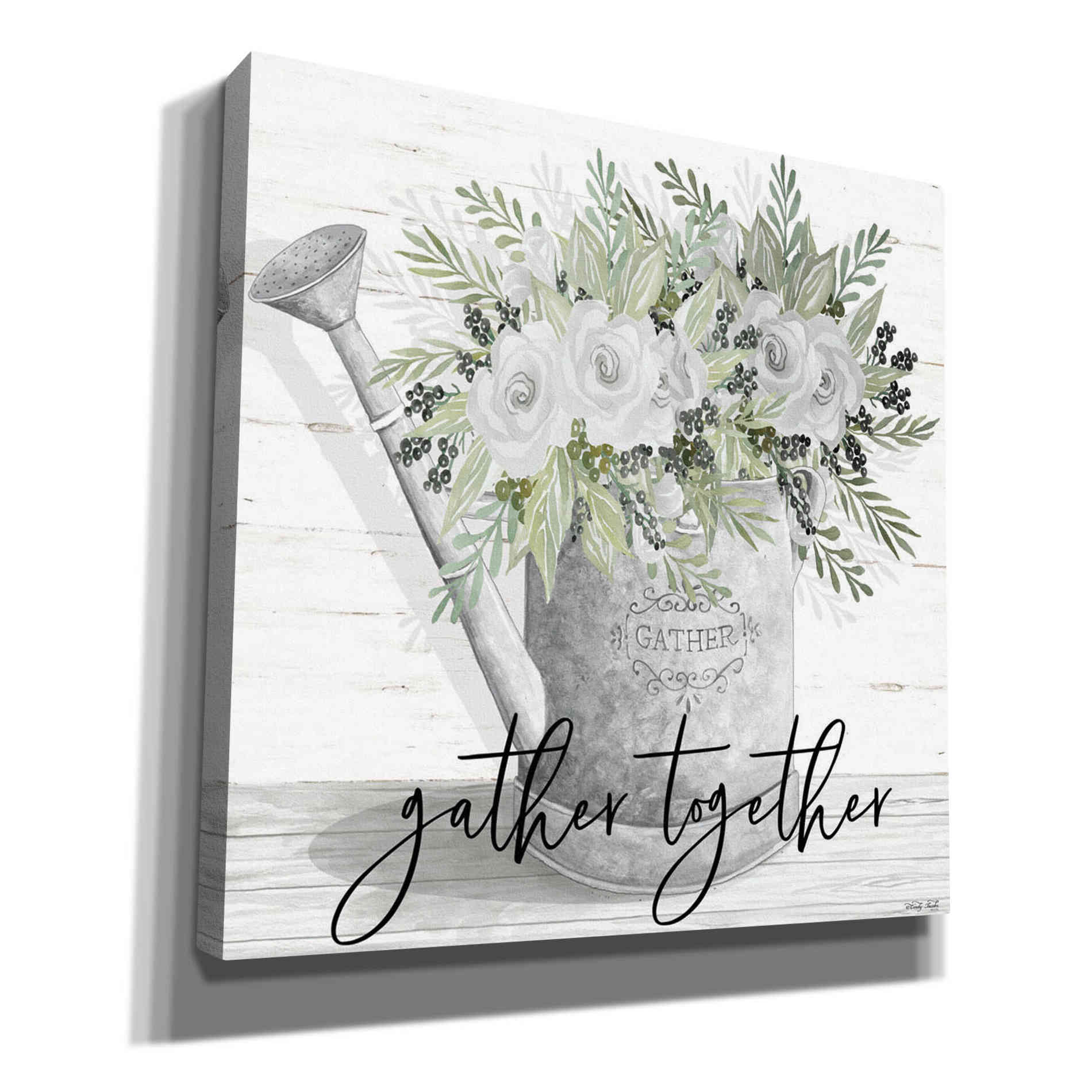 'Gather Together Watering Can' by Cindy Jacobs, Canvas Wall Art