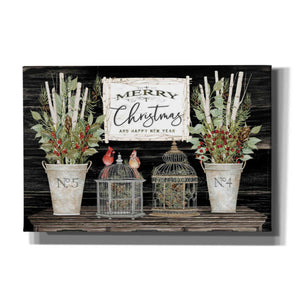 'Floral Merry Christmas' by Cindy Jacobs, Canvas Wall Art
