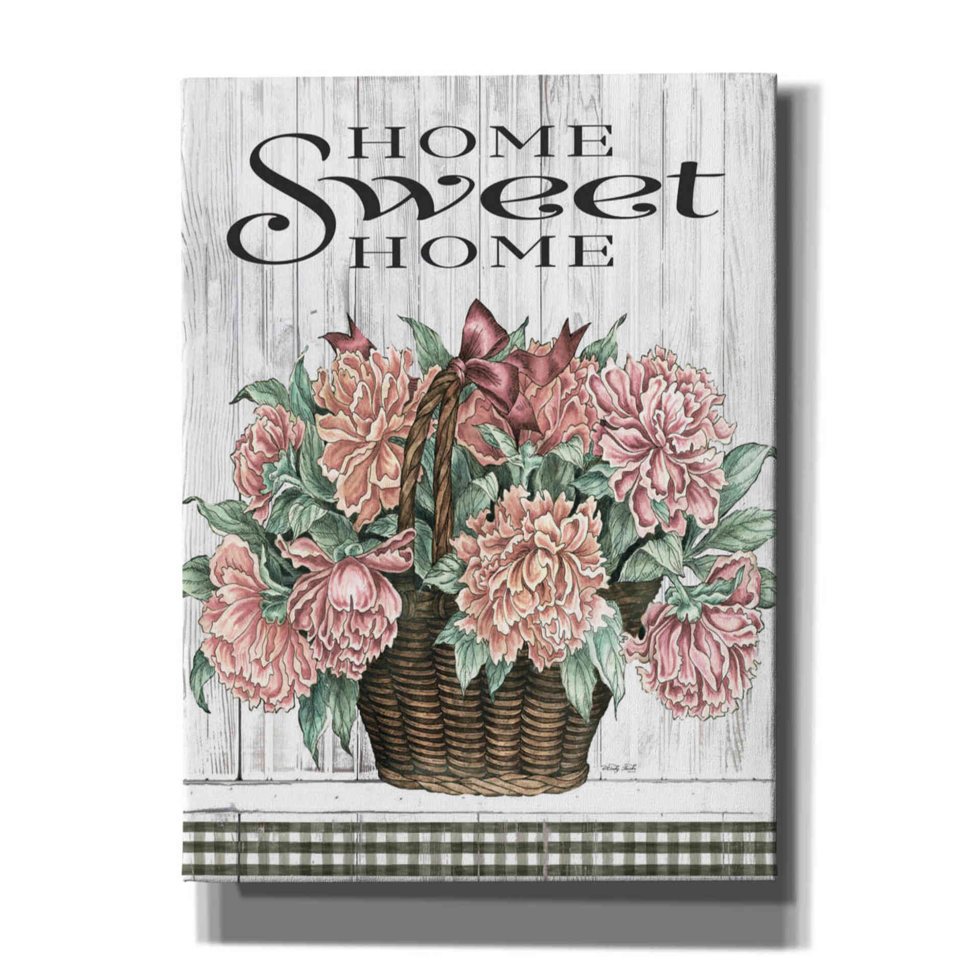 'Home Sweet Home Peonies' by Cindy Jacobs, Canvas Wall Art