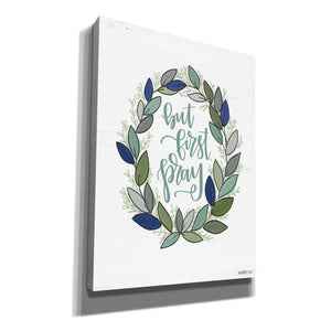 'But First Pray Wreath' by Imperfect Dust, Canvas Wall Art