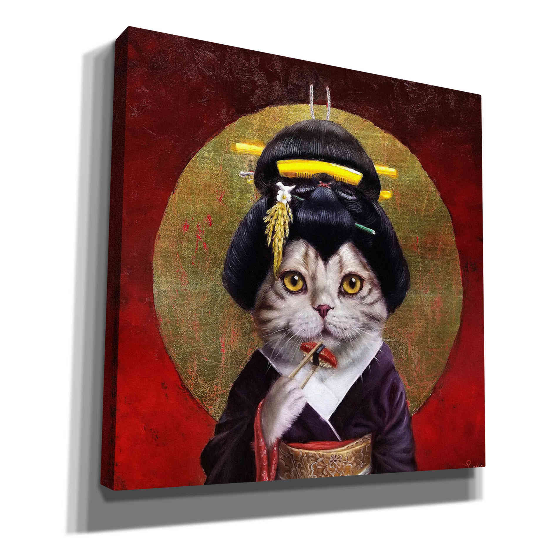 'Kyoto Kitty' by Lucia Heffernan, Canvas Wall Art