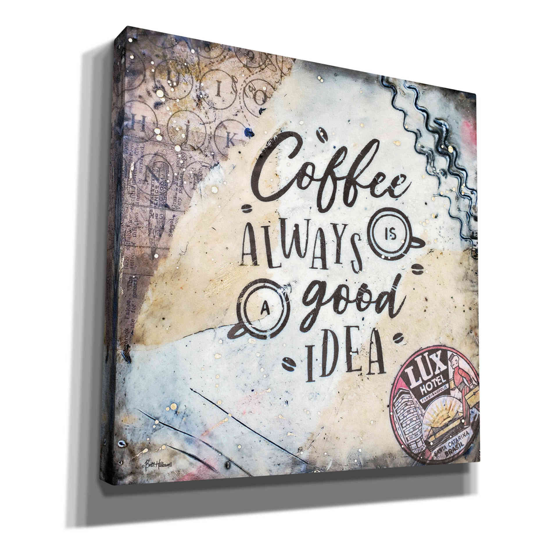 'Coffee Love' by Britt Hallowell, Canvas Wall Art