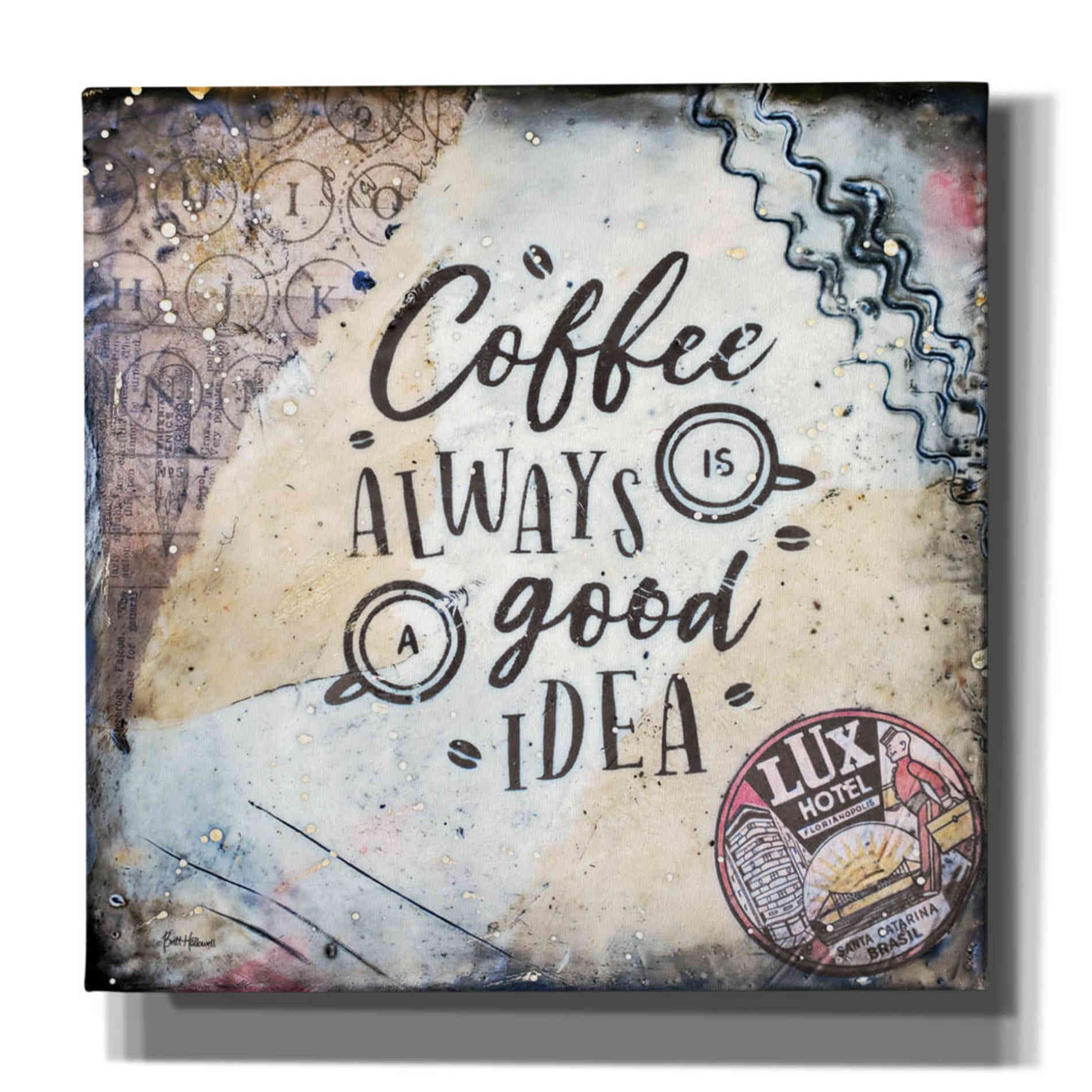 'Coffee Love' by Britt Hallowell, Canvas Wall Art