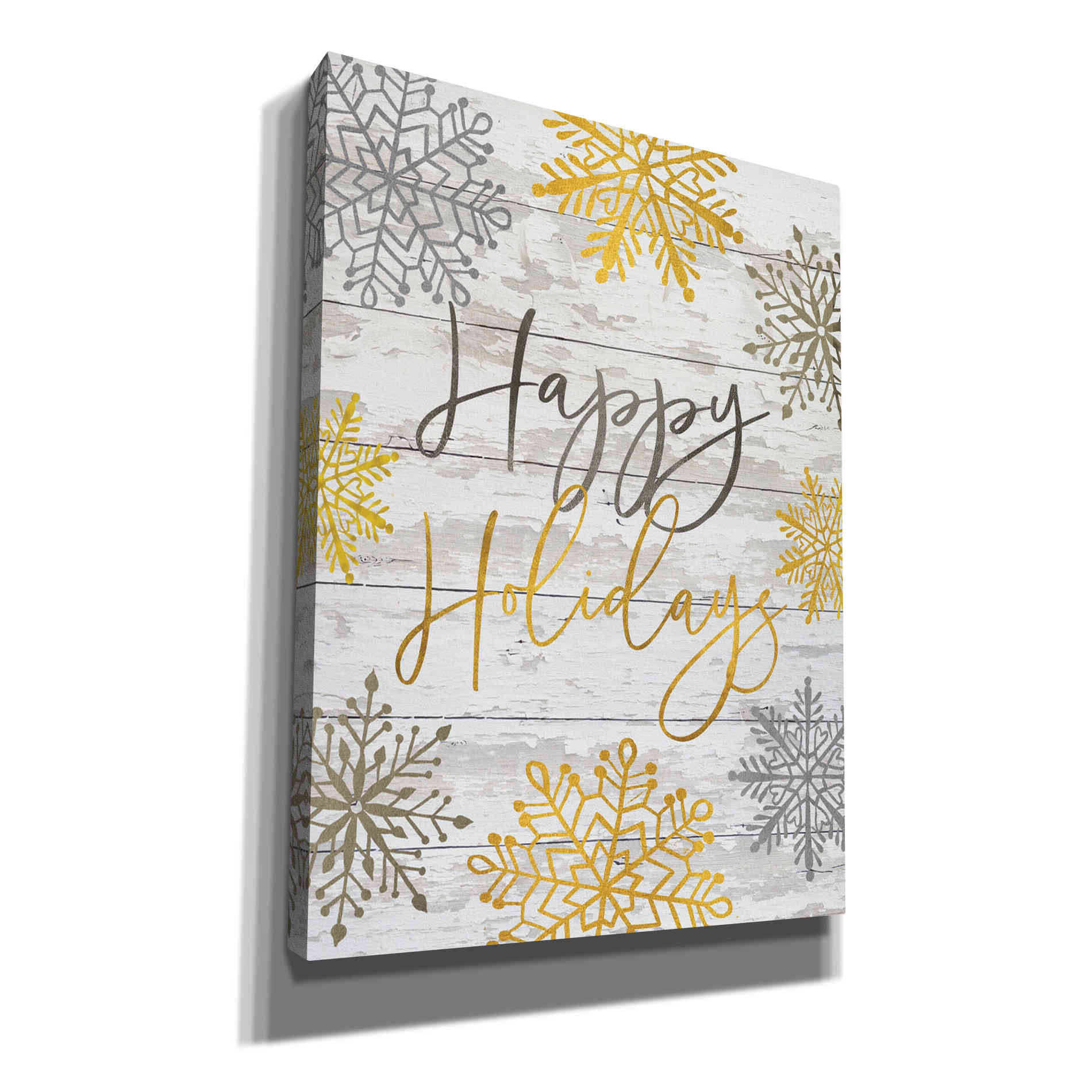 'Happy Holidays Snowflakes' by Cindy Jacobs, Canvas Wall Art