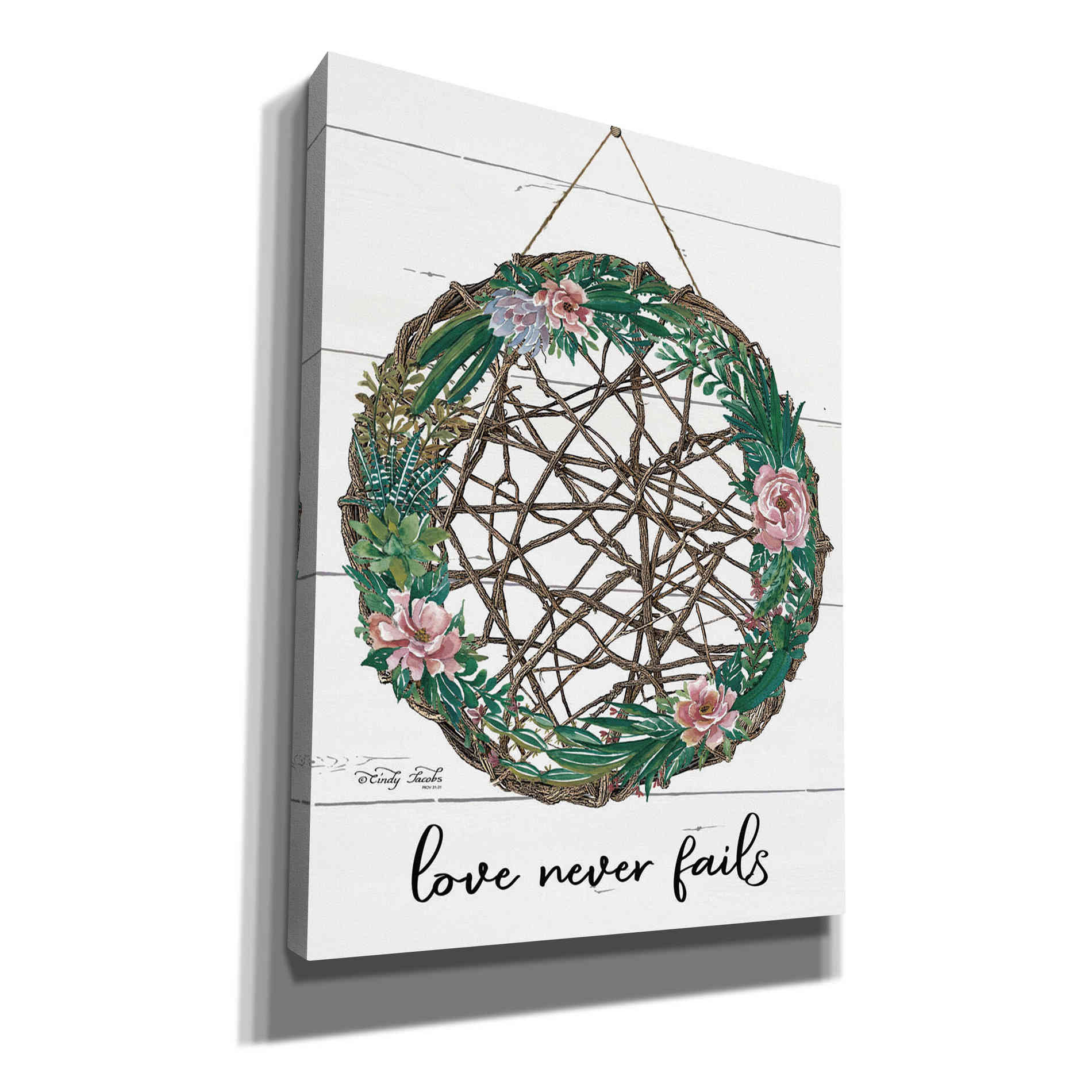 'Love Never Fails 3' by Cindy Jacobs, Canvas Wall Art