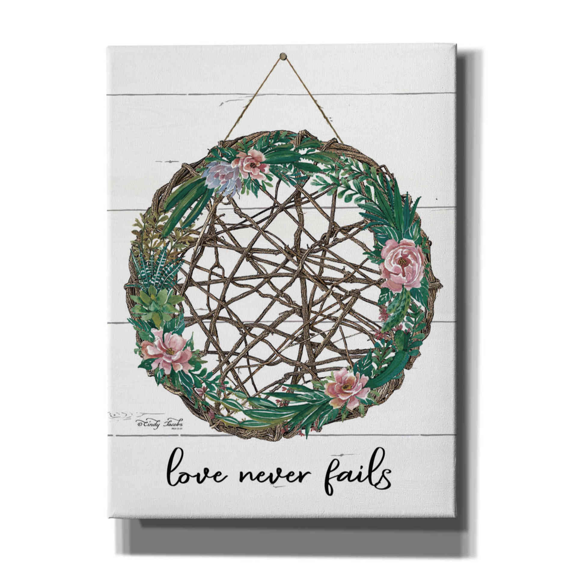 'Love Never Fails 3' by Cindy Jacobs, Canvas Wall Art