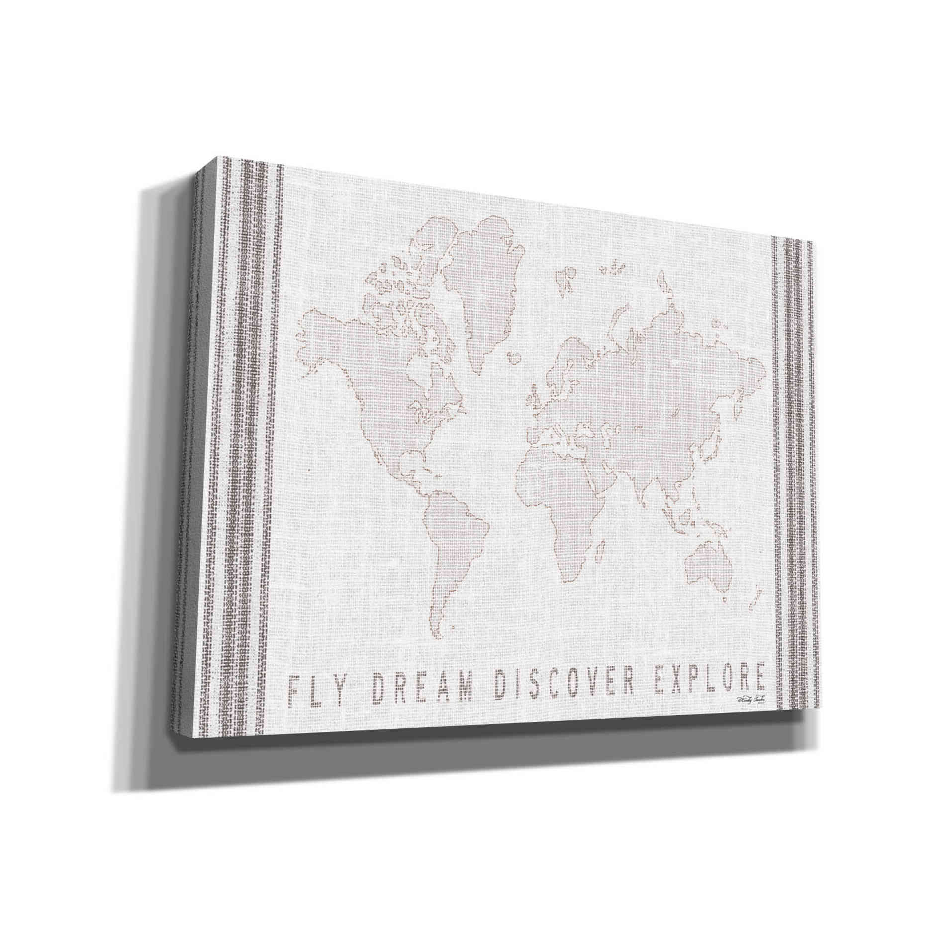 'Fly, Dream, Discover, Explore Map' by Cindy Jacobs, Canvas Wall Art
