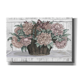 'Basket of Peonies' by Cindy Jacobs, Canvas Wall Art