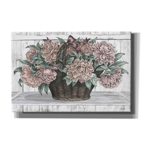 'Basket of Peonies' by Cindy Jacobs, Canvas Wall Art