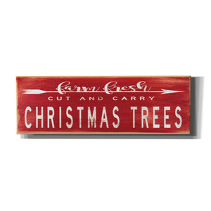 'Christmas Trees Sign' by Cindy Jacobs, Canvas Wall Art