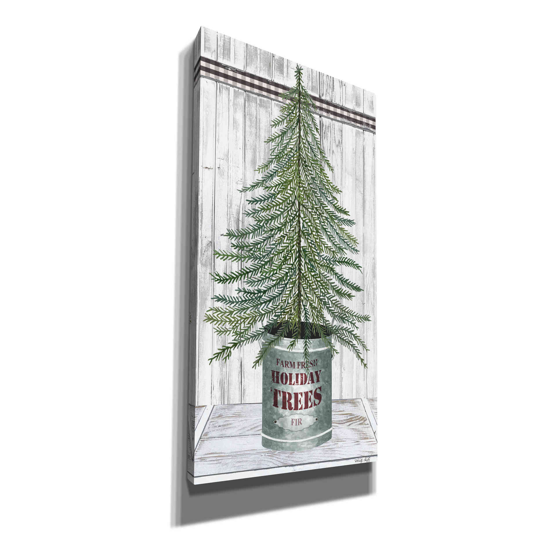 'Galvanized Pot Fir' by Cindy Jacobs, Canvas Wall Art