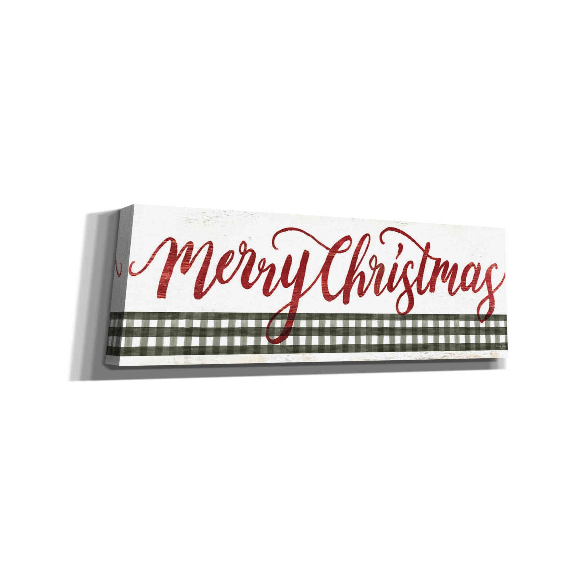 'Merry Christmas Gingham' by Cindy Jacobs, Canvas Wall Art