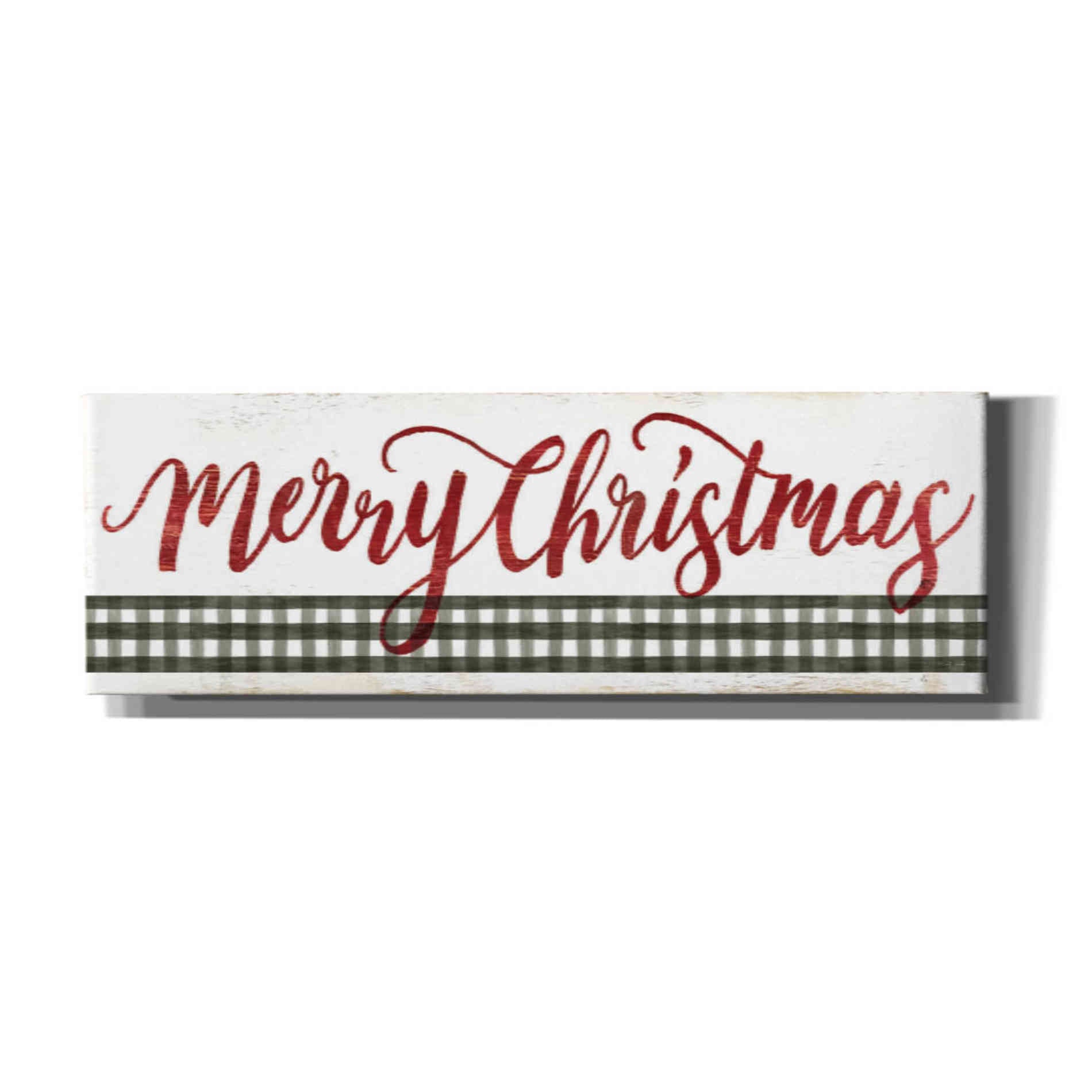 'Merry Christmas Gingham' by Cindy Jacobs, Canvas Wall Art