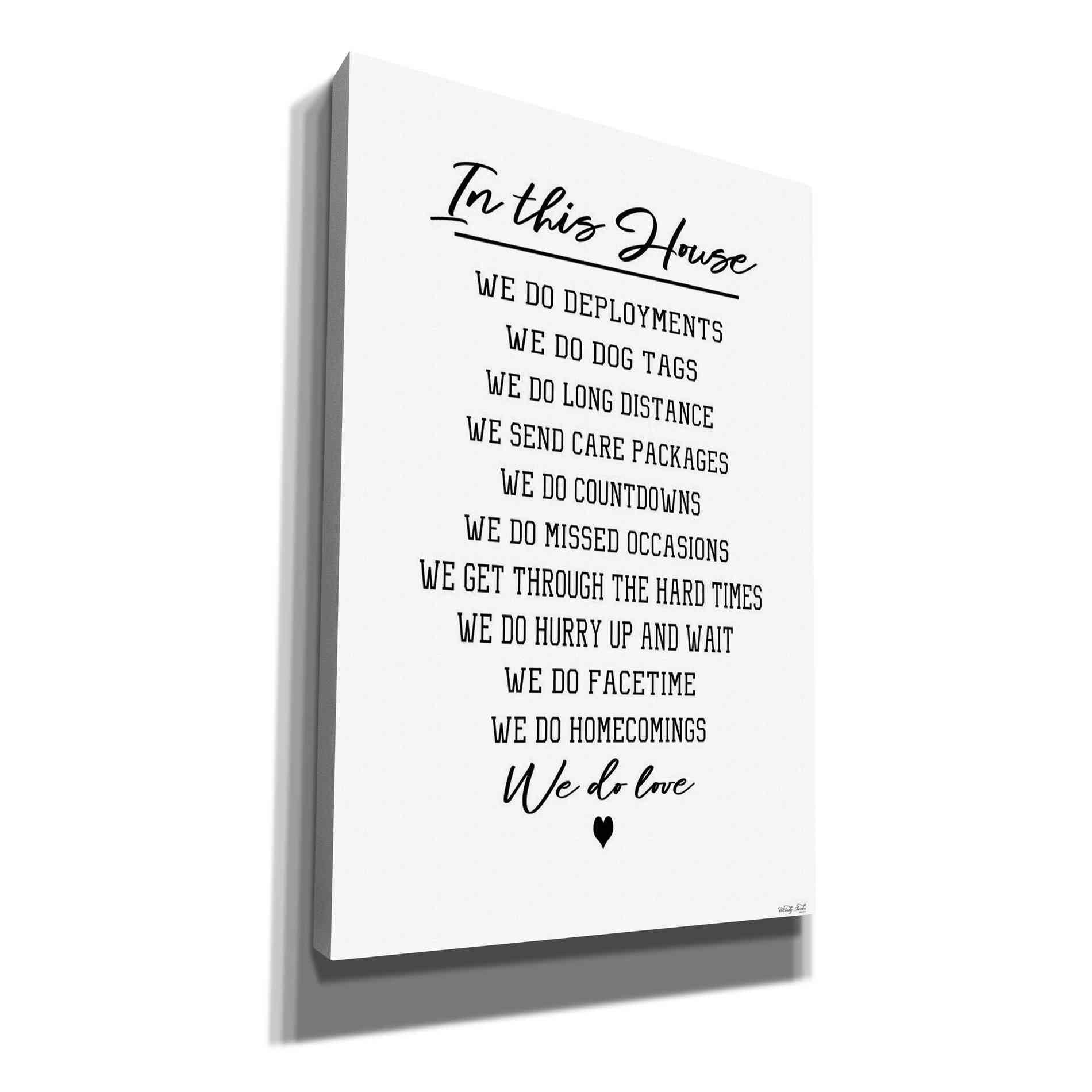 'In This House Military Family' by Cindy Jacobs, Canvas Wall Art