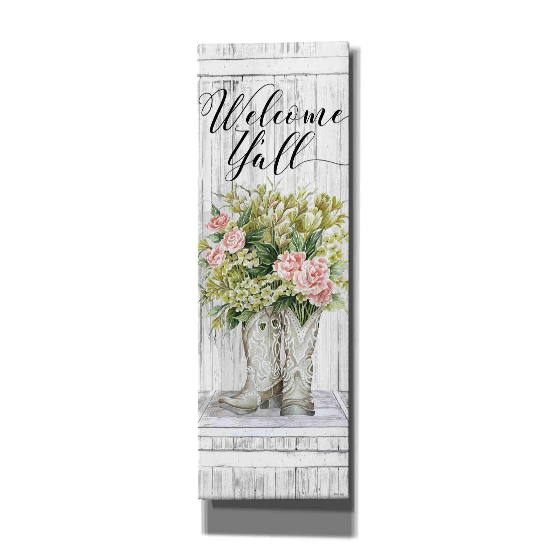 'Welcome Y'all Cowboy Boots' by Cindy Jacobs, Canvas Wall Art