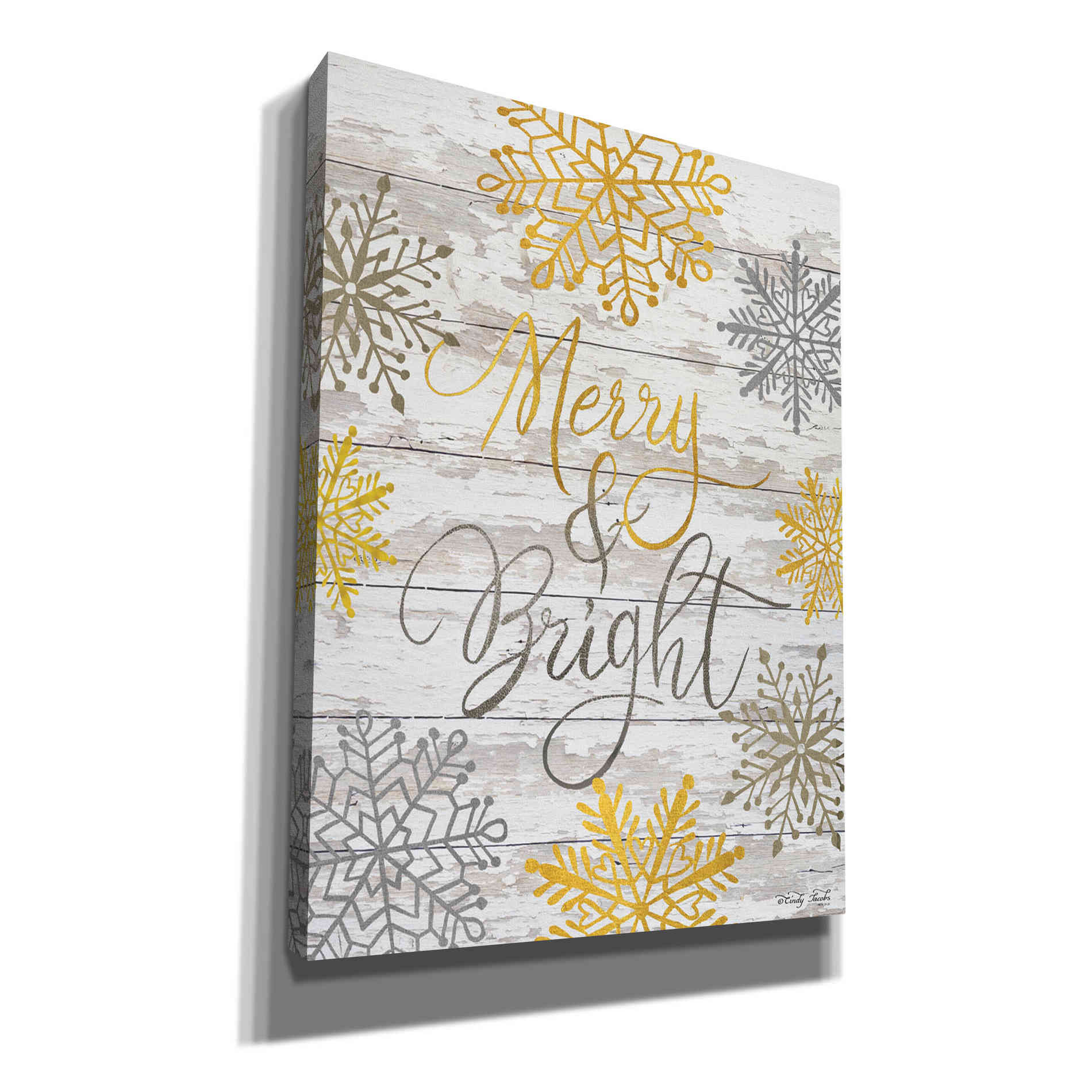 'Merry & Bright Snowflakes' by Cindy Jacobs, Canvas Wall Art