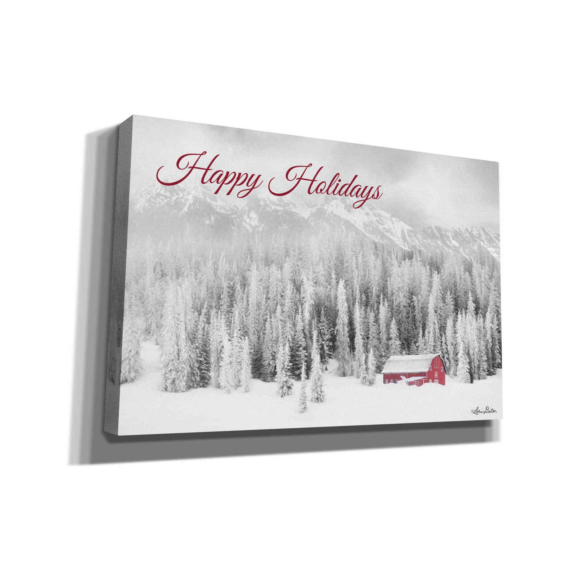 'Rocky Mountains Snow Storm with Barn' by Lori Deiter, Canvas Wall Art