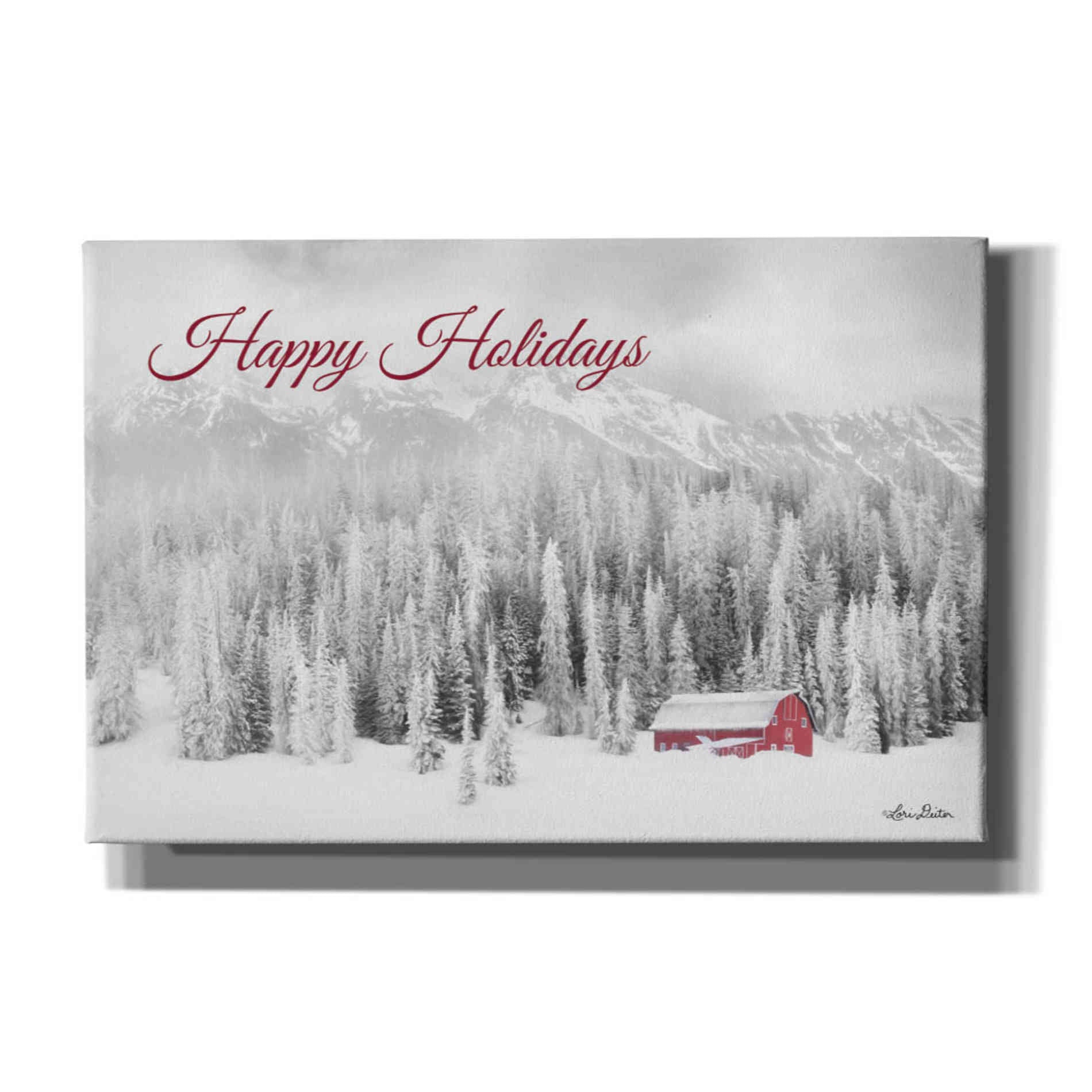 'Rocky Mountains Snow Storm with Barn' by Lori Deiter, Canvas Wall Art