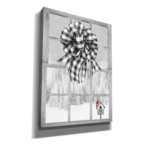 Image of 'Christmas Birdhouse with Bow' by Lori Deiter, Canvas Wall Art