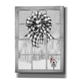 'Christmas Birdhouse with Bow' by Lori Deiter, Canvas Wall Art