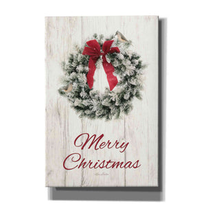 'Titmouse Merry Christmas Wreath' by Lori Deiter, Canvas Wall Art