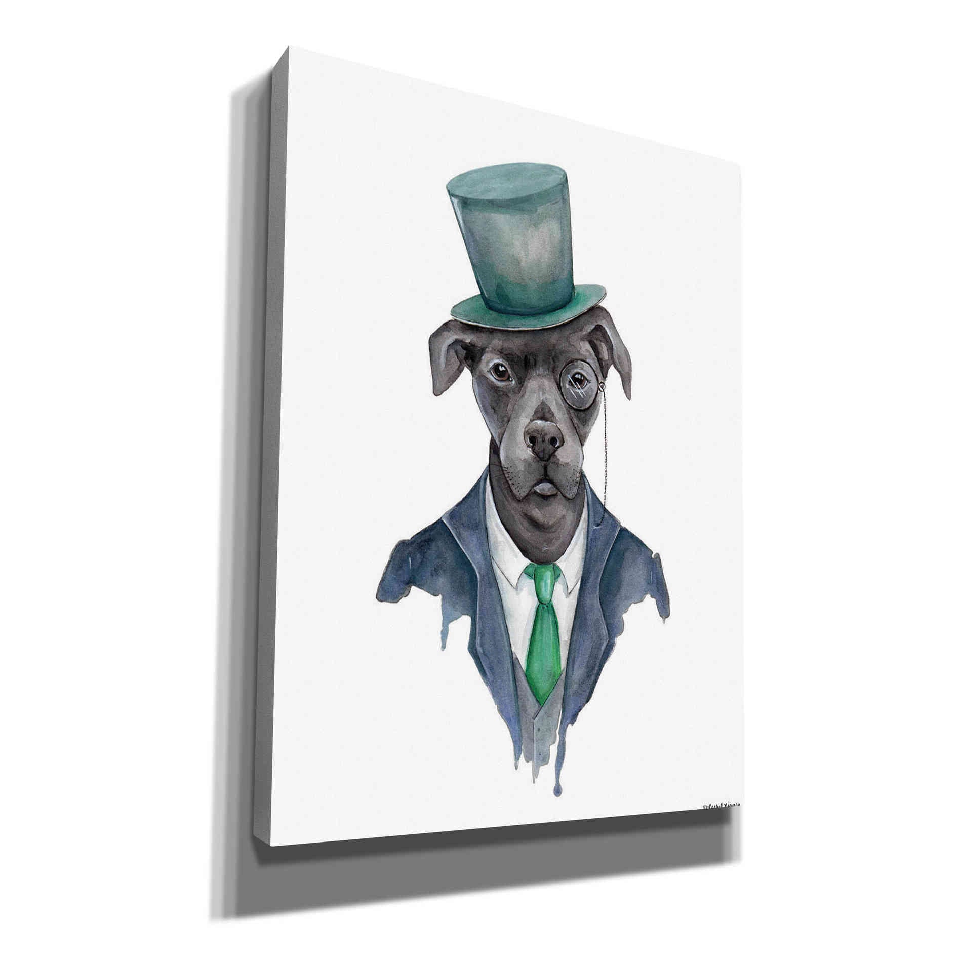 'Dapper Dog' by Rachel Nieman, Canvas Wall Art