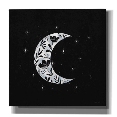 Image of 'Moon Floral Silhouette' by Rachel Nieman, Canvas Wall Art