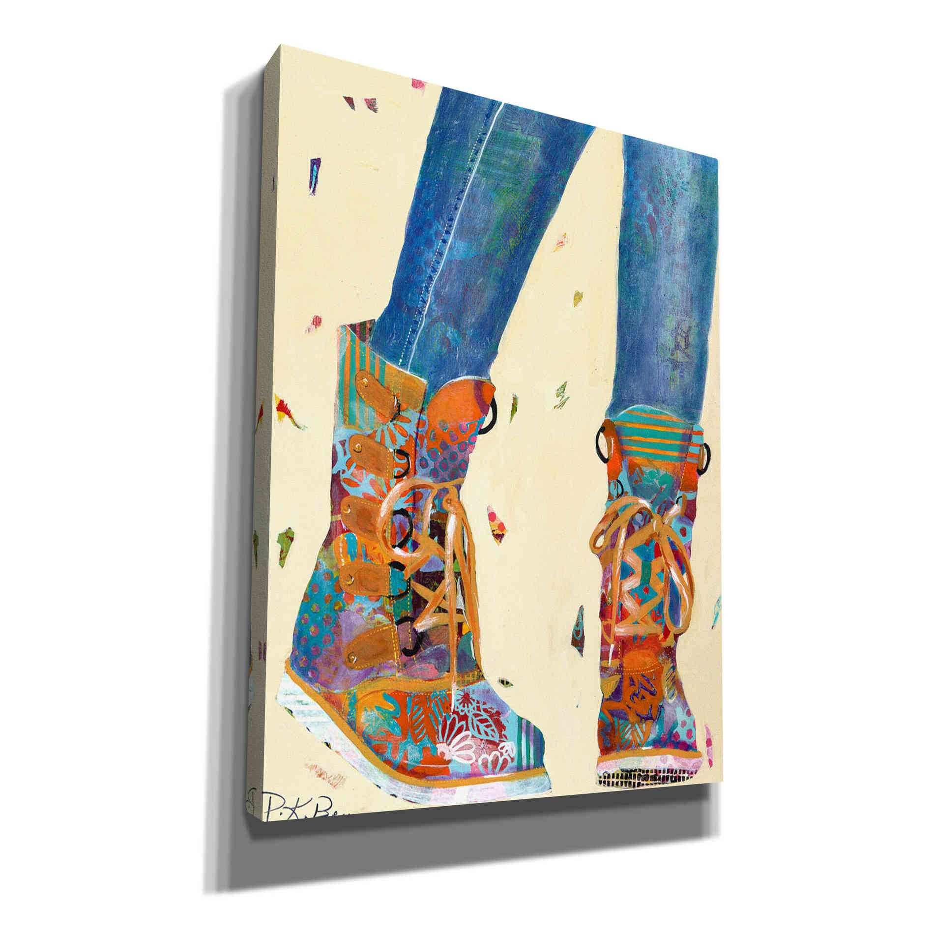 'Hiking Boots' by Pamela Beer, Canvas Wall Art