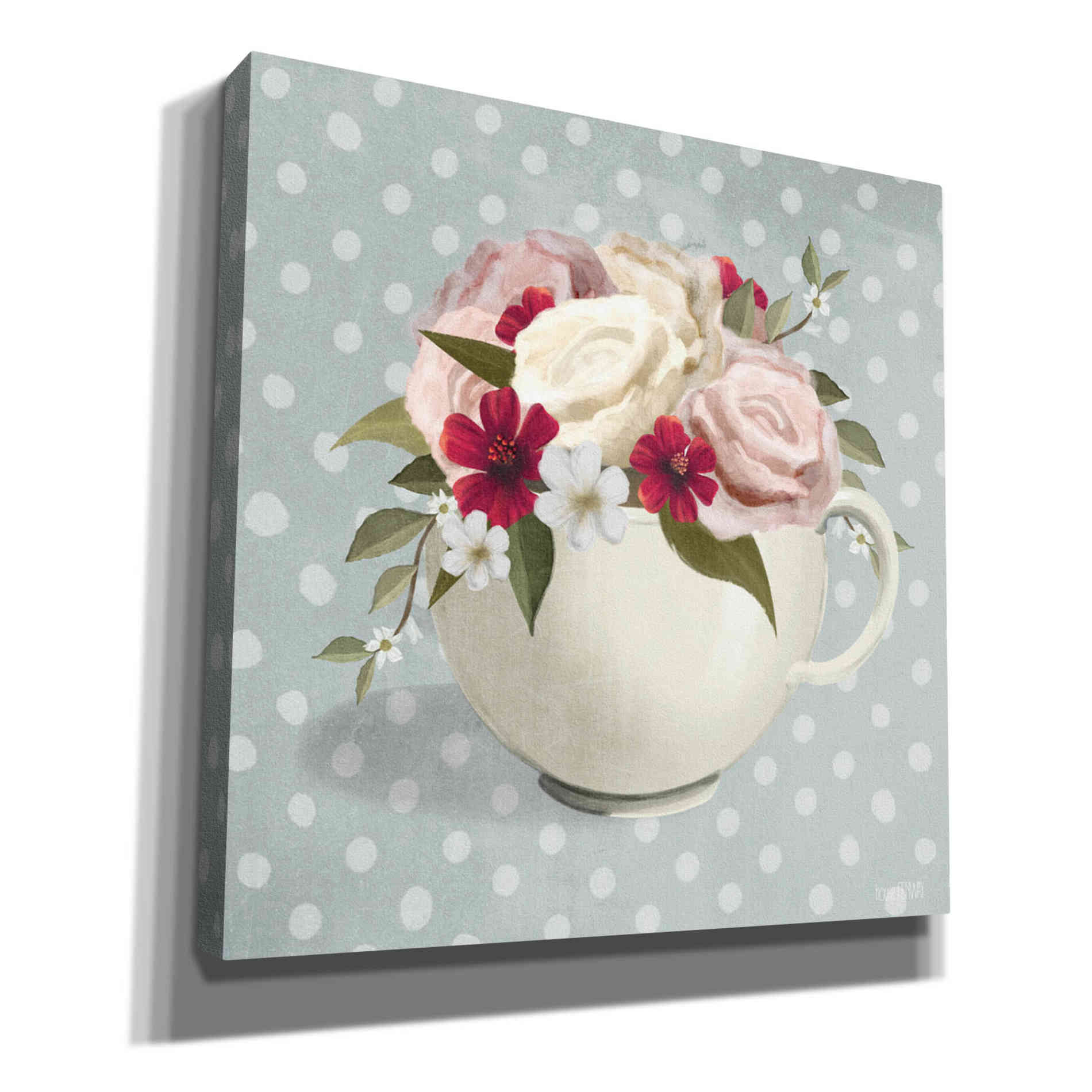 'Polka Dot Coffee-Tea Rose' by House Fenway, Canvas Wall Art