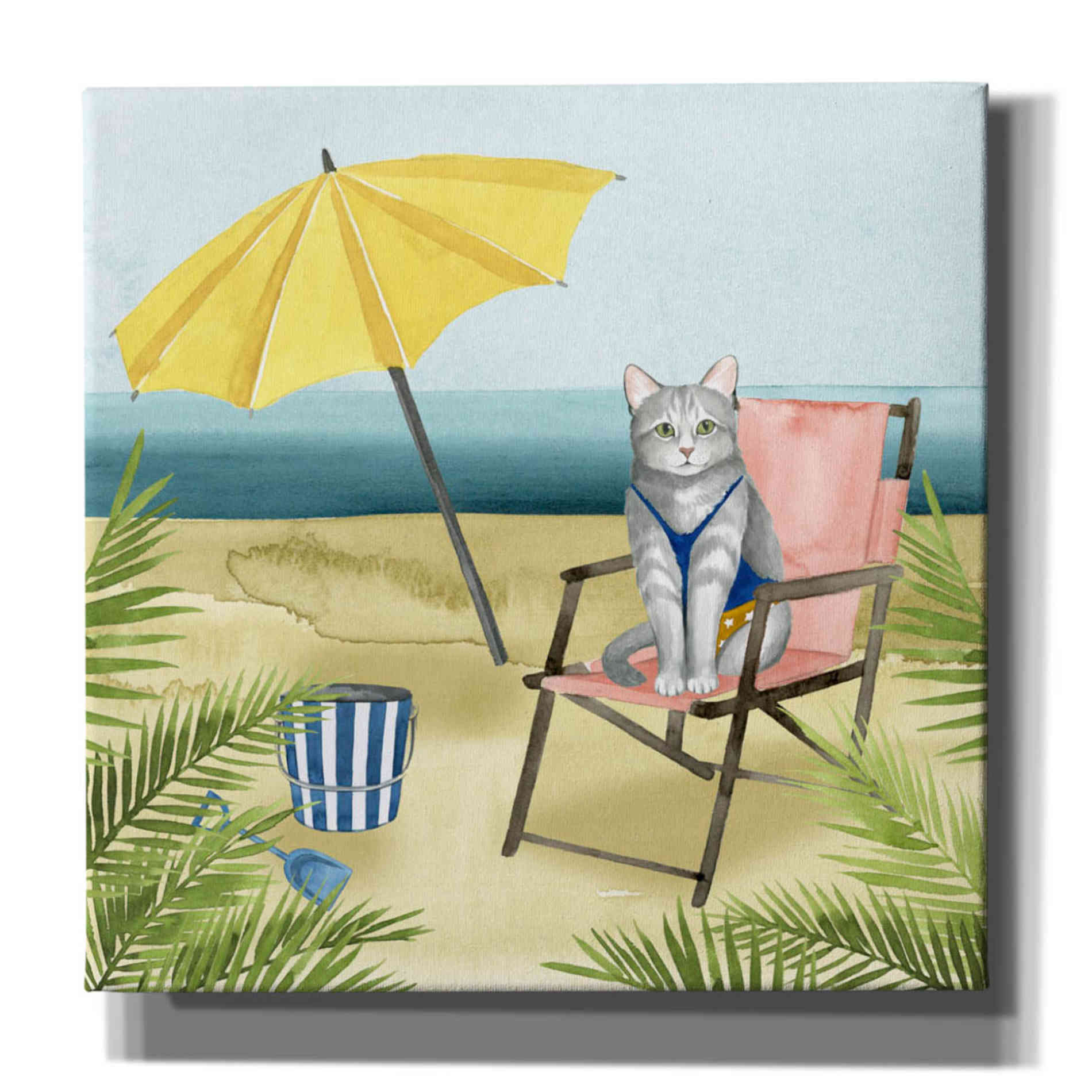 'Coastal Kitties II' by Grace Popp, Canvas Wall Art
