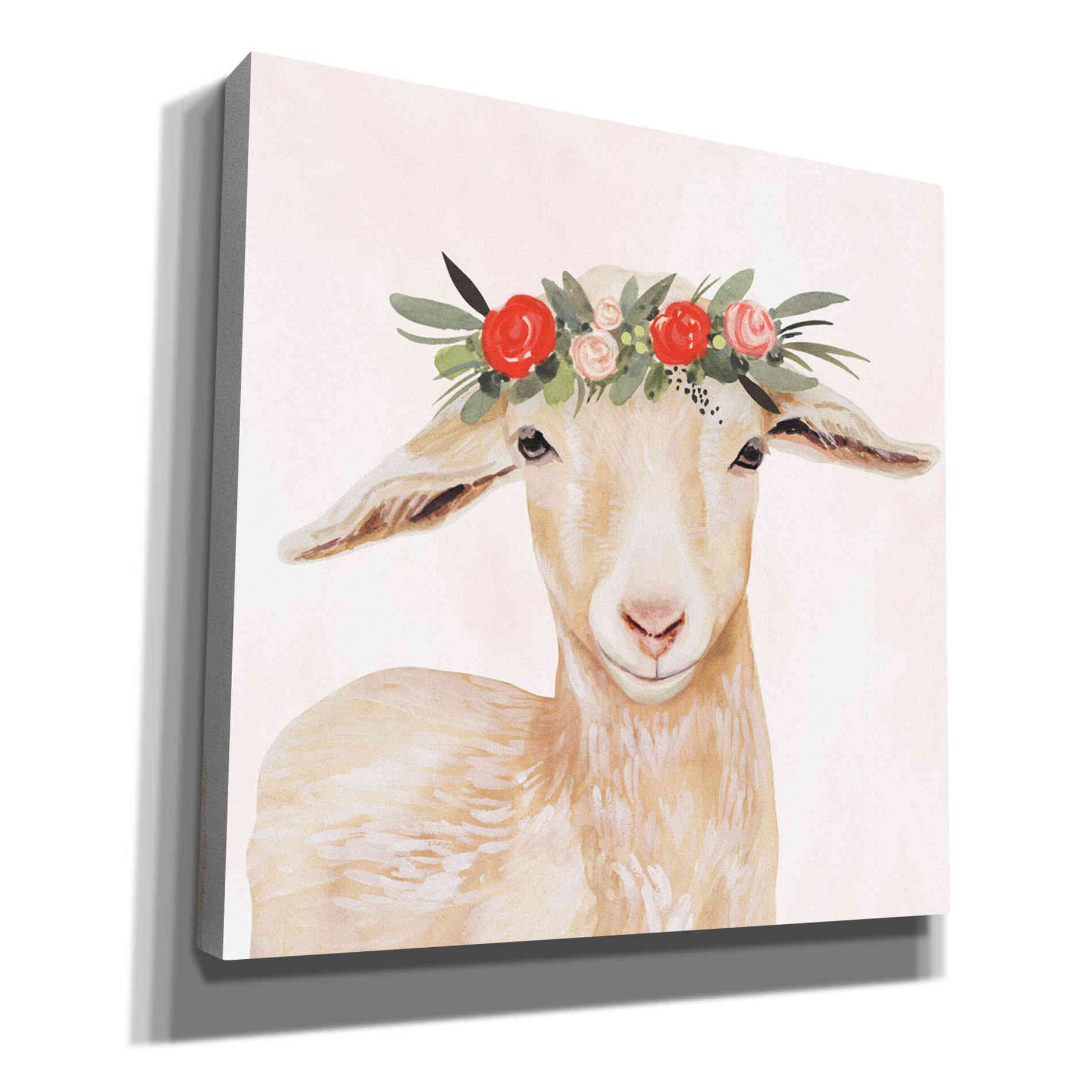 'Garden Goat I' by Victoria Borges, Canvas Wall Art