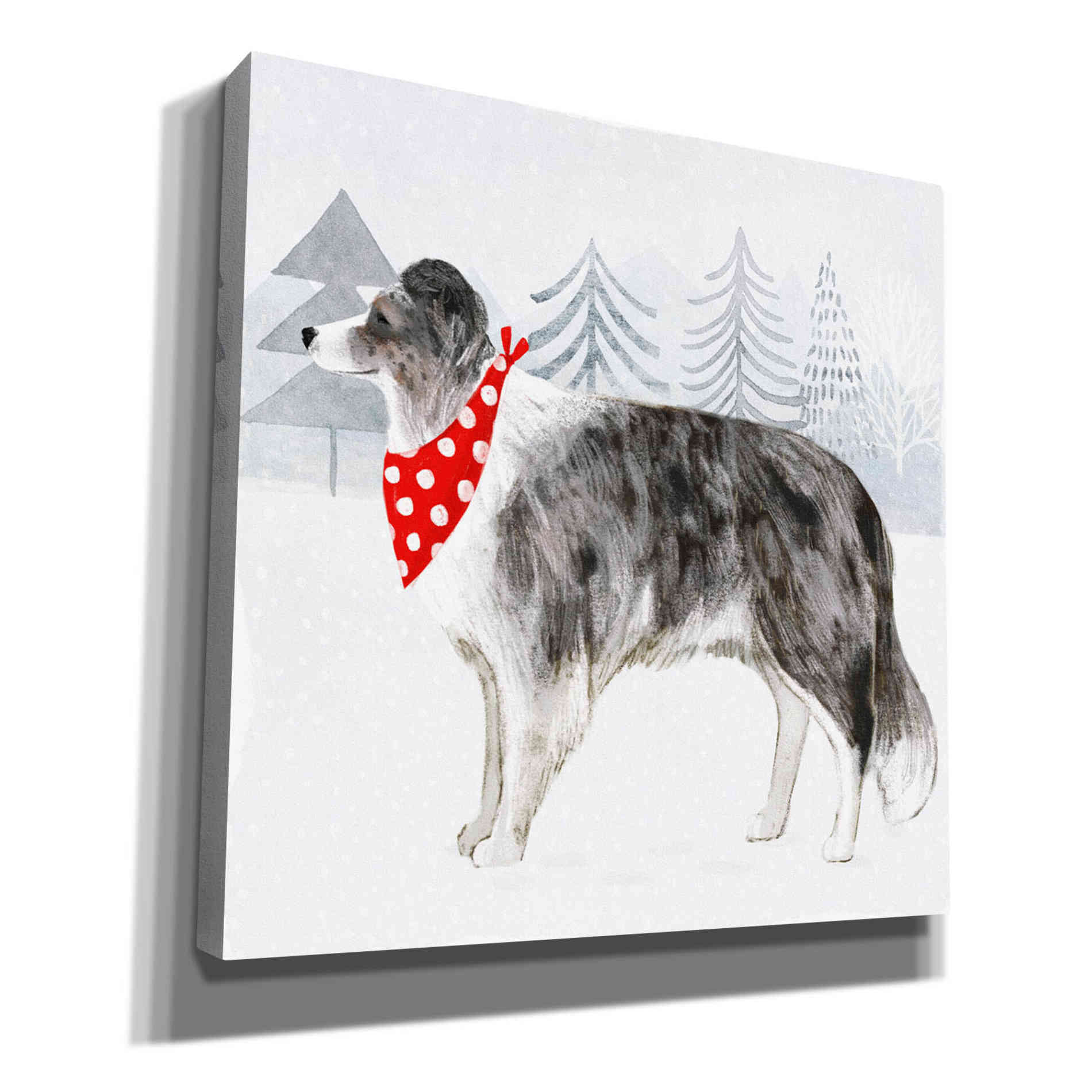 'Christmas Cats & Dogs IV' by Victoria Borges, Canvas Wall Art
