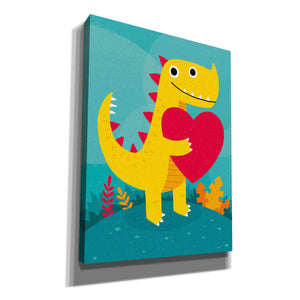 'Dino Love' by Michael Buxton, Canvas Wall Art