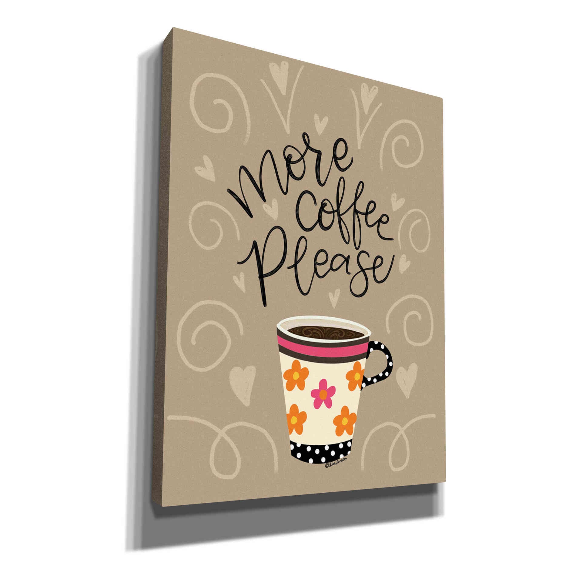 'More Coffee Please' by Lisa Larson, Canvas Wall Art