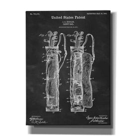 'Golf Bag Caddy Blueprint Patent Chalkboard' Canvas Wall Art,Size A Portrait